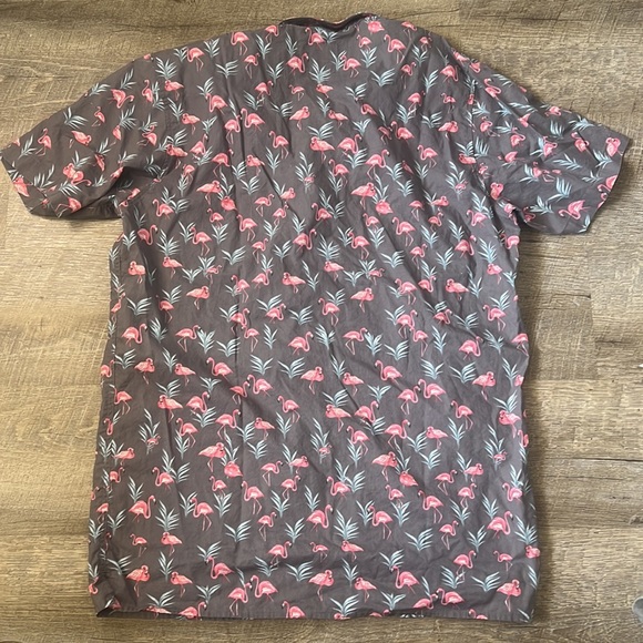 RipCurl Flamingo Hawaiian Button Up Size Large - Picture 4 of 4